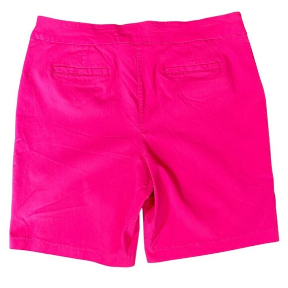 Coral Bay Pink Rayon Blend Stretch Shorts Women Sz 16 Inseam 8.5" #27T - Picture 4 of 11